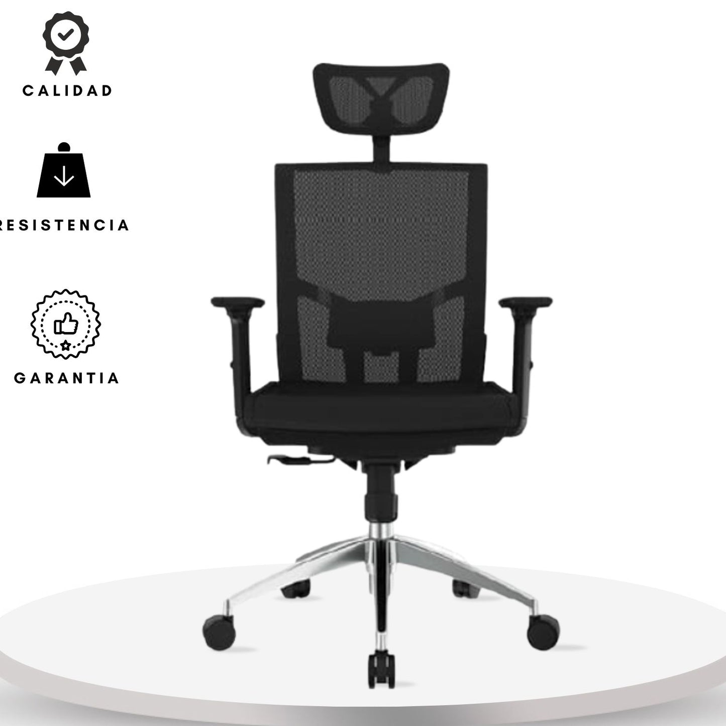 Silla De Oficina Jaspen Malla Presidente 124X48X64 Negro