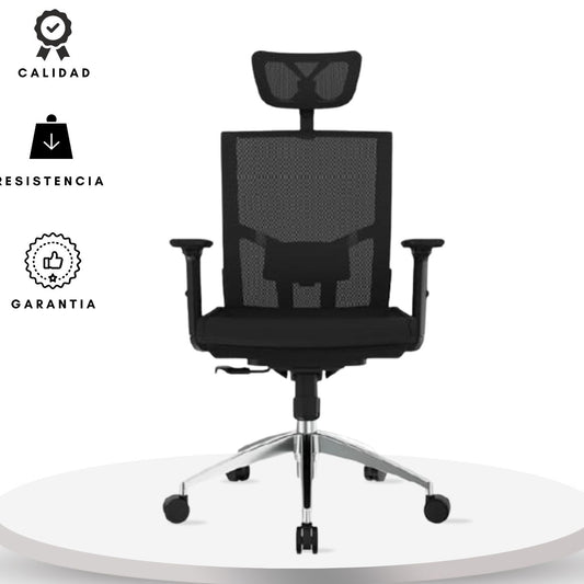 Silla De Oficina Jaspen Malla Presidente 124X48X64 Negro