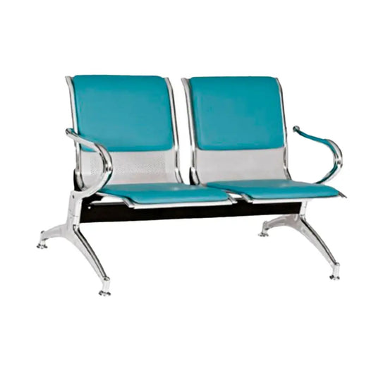 Silla Tandem 2 Puesto Tapizado Verde