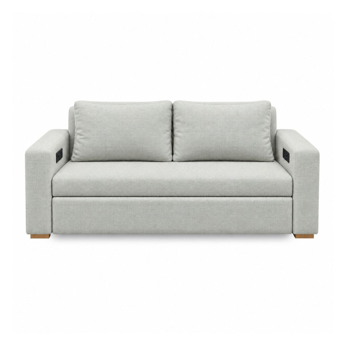 Sofa Cama Multifuncional Con Repisas, Conexión USB y Cama Auxiliar Koni Gris Perla