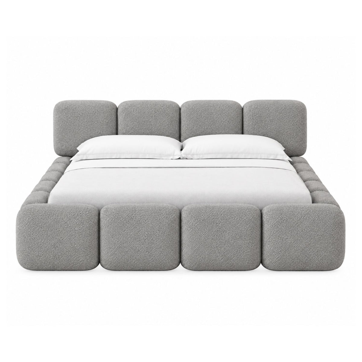 Cama Queen Tommy En Madera Pino 160x190 Gris Plata