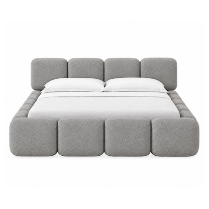 Cama Queen Tommy En Madera Pino 160x190 Gris Plata