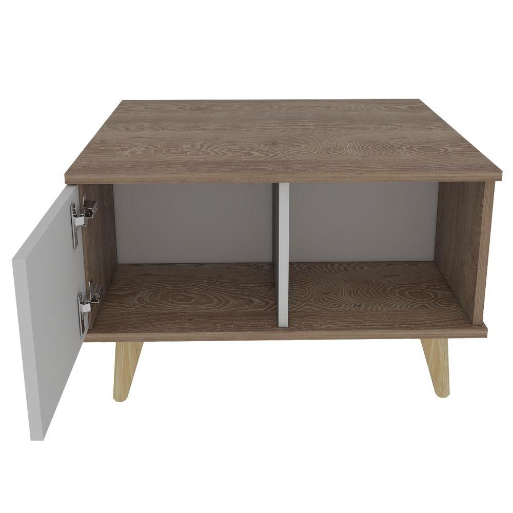 Mesa De Centro Orilán Miel Y Blanco
