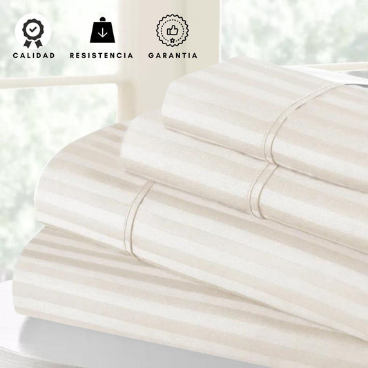 Sabanas Hoteleras Luxury 300 Hilos Sencillas 100 x 190 Beige