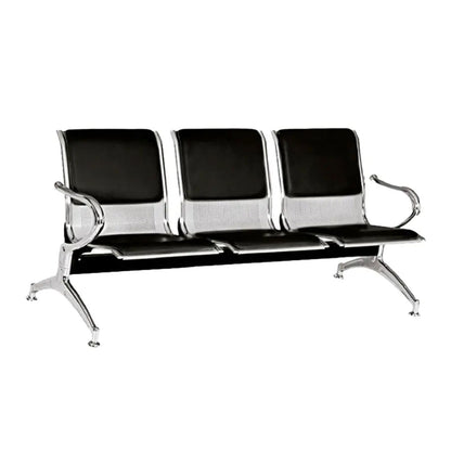 Silla Tandem 3 Puesto Tapizado Negro