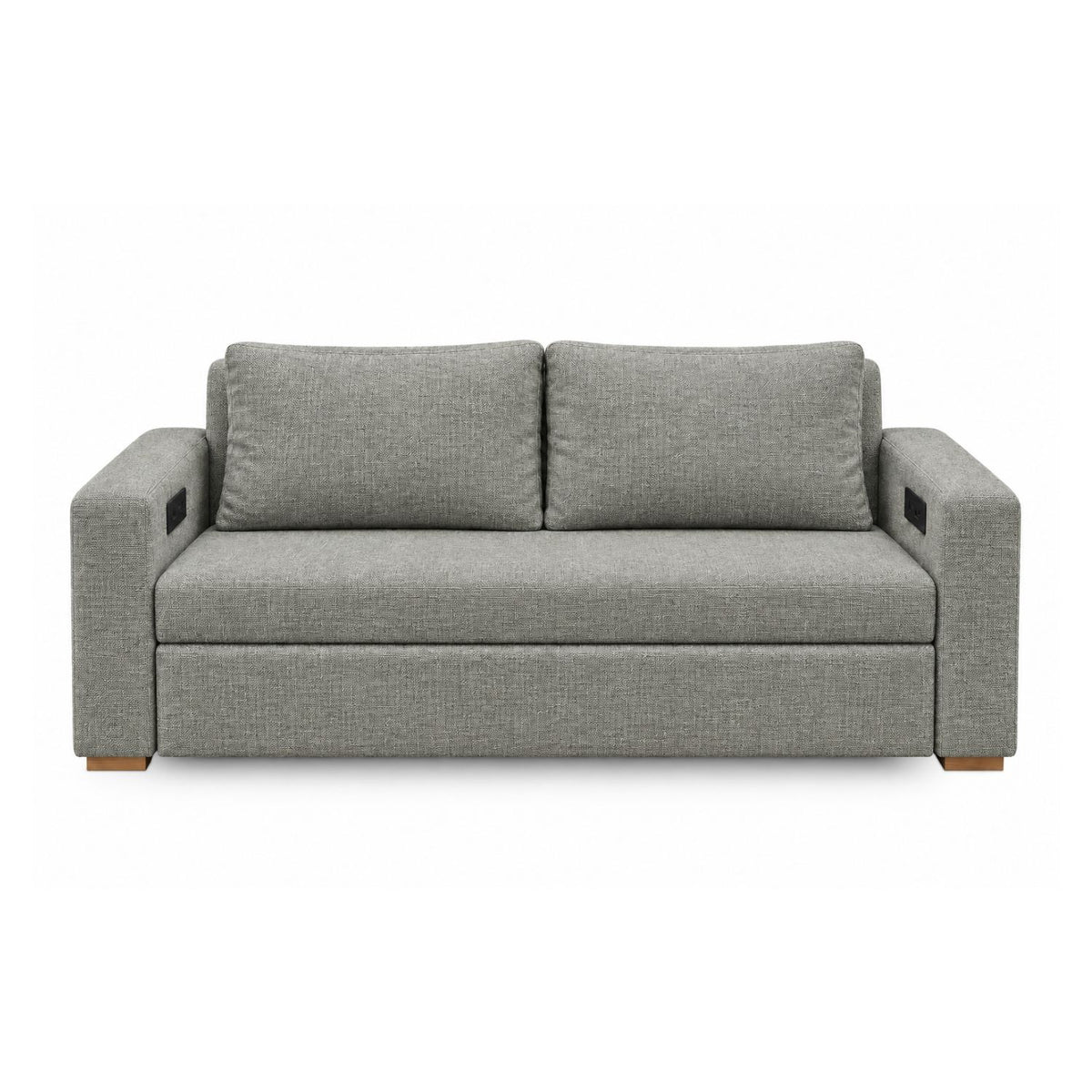 Sofa Cama Multifuncional Con Repisas, Conexión USB y Cama Auxiliar Koni Gris Plomo