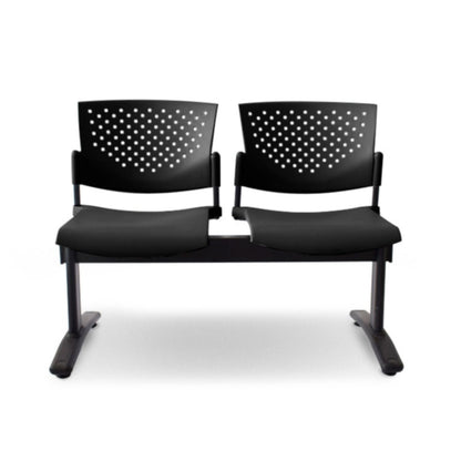 Silla Tandem 2 Puestos Base Negra FLY Negro