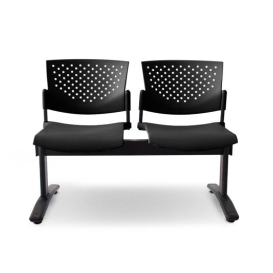 Silla Tandem 2 Puestos Base Negra FLY Negro