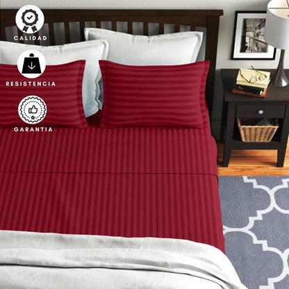 Sabanas Hoteleras Luxury 300 Hilos Sencillas 100 x 190 Rojo
