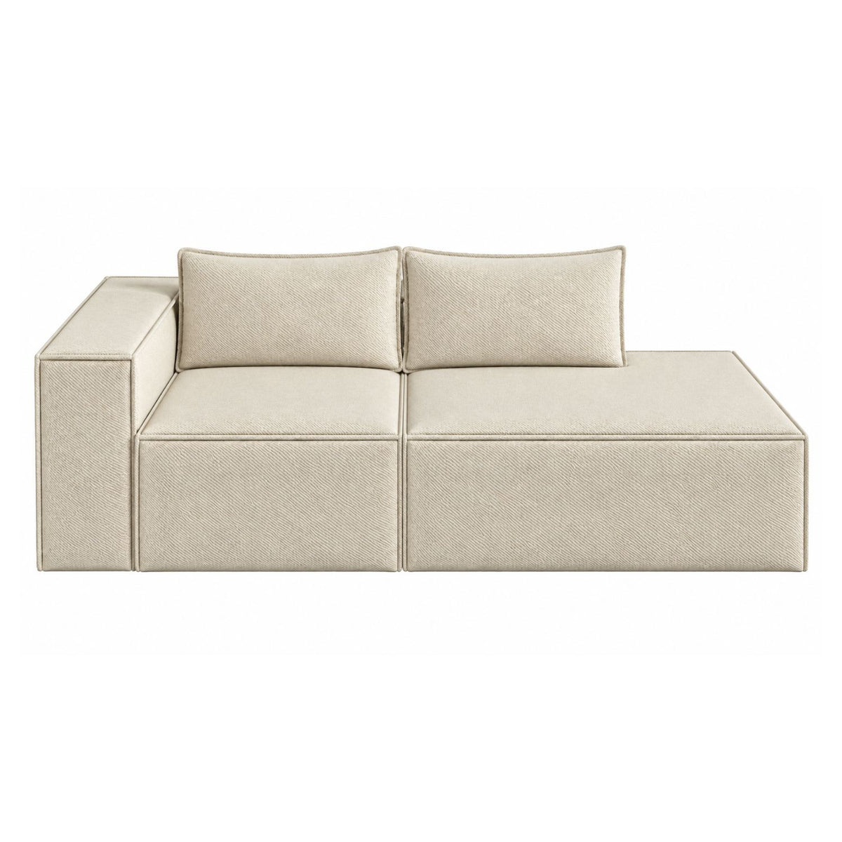 Sofa Modular Nexo En Madera Pino con Tela Premium Arena