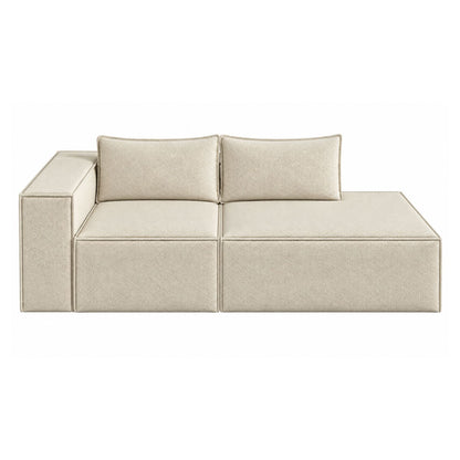 Sofa Modular Nexo En Madera Pino con Tela Premium Arena