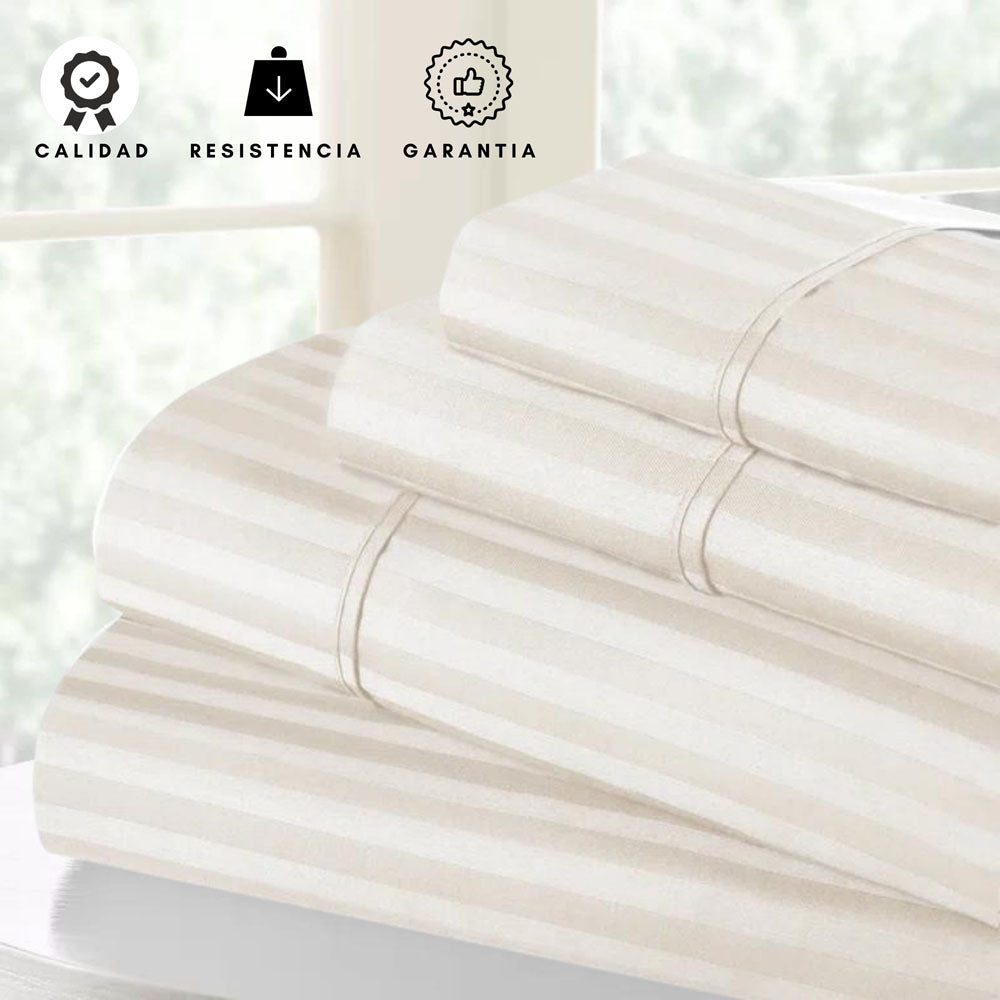 Sabanas Hoteleras Luxury 300 Hilos Queen 160 x 190 Beige
