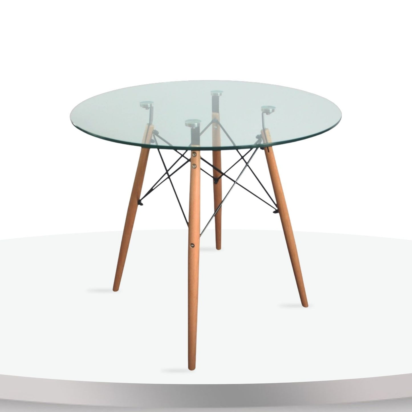 Mesa Eames Redonda De Vidrio