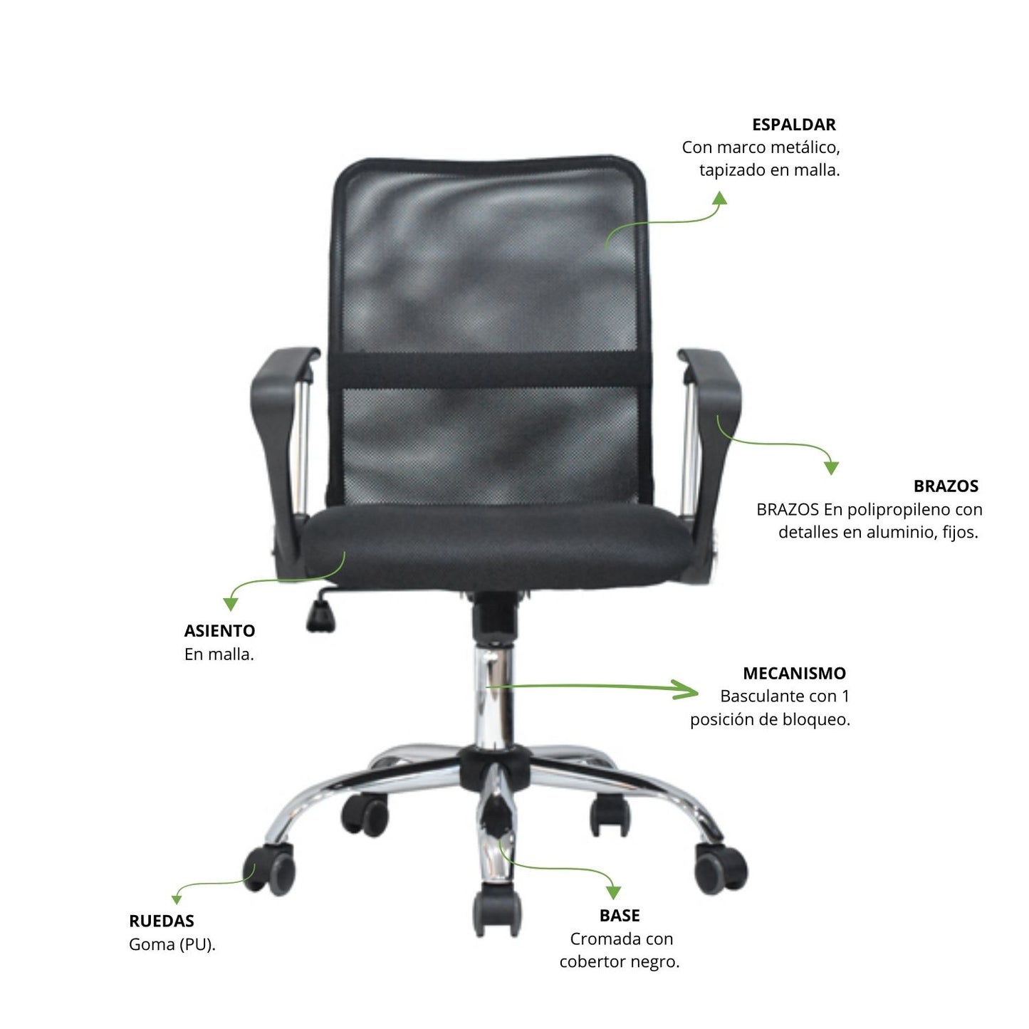 Silla de Oficina Lian Gerente Negra