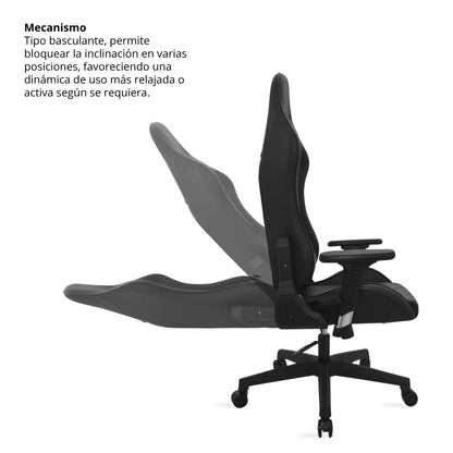 Silla Gamer Zarly Negro 139x53x34