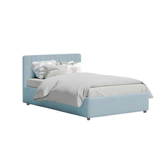 Base Cama Baul con Espaldar Semidoble Infantil Luna 120x190x120 azul cielo