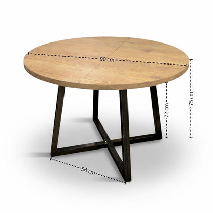 Juego de Comedor Redondo Nala con 4 Sillas Kanala Beige