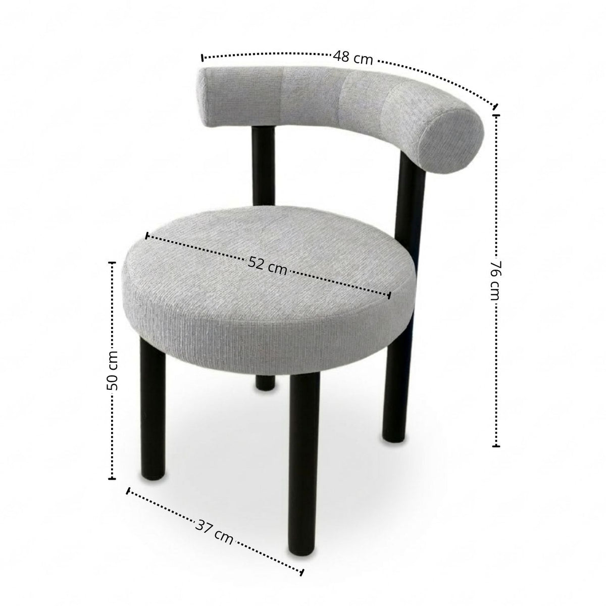 Juego de Comedor Cuadrado Nala con 4 Sillas Kanala Gris