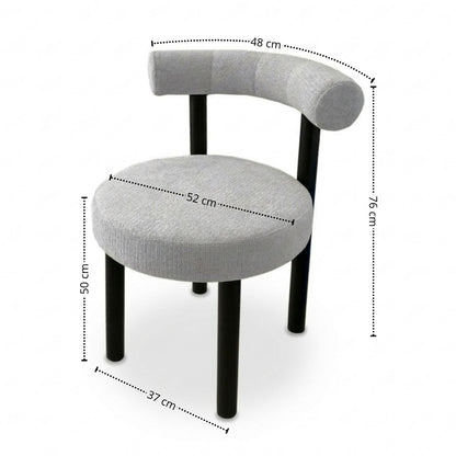 Juego de Comedor Redondo Nala con 4 Sillas Kanala Gris