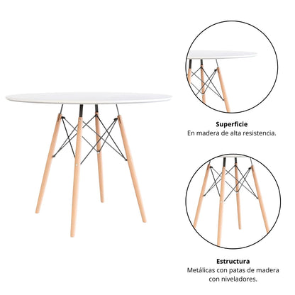 Mesa Eames Redonda 100 cm