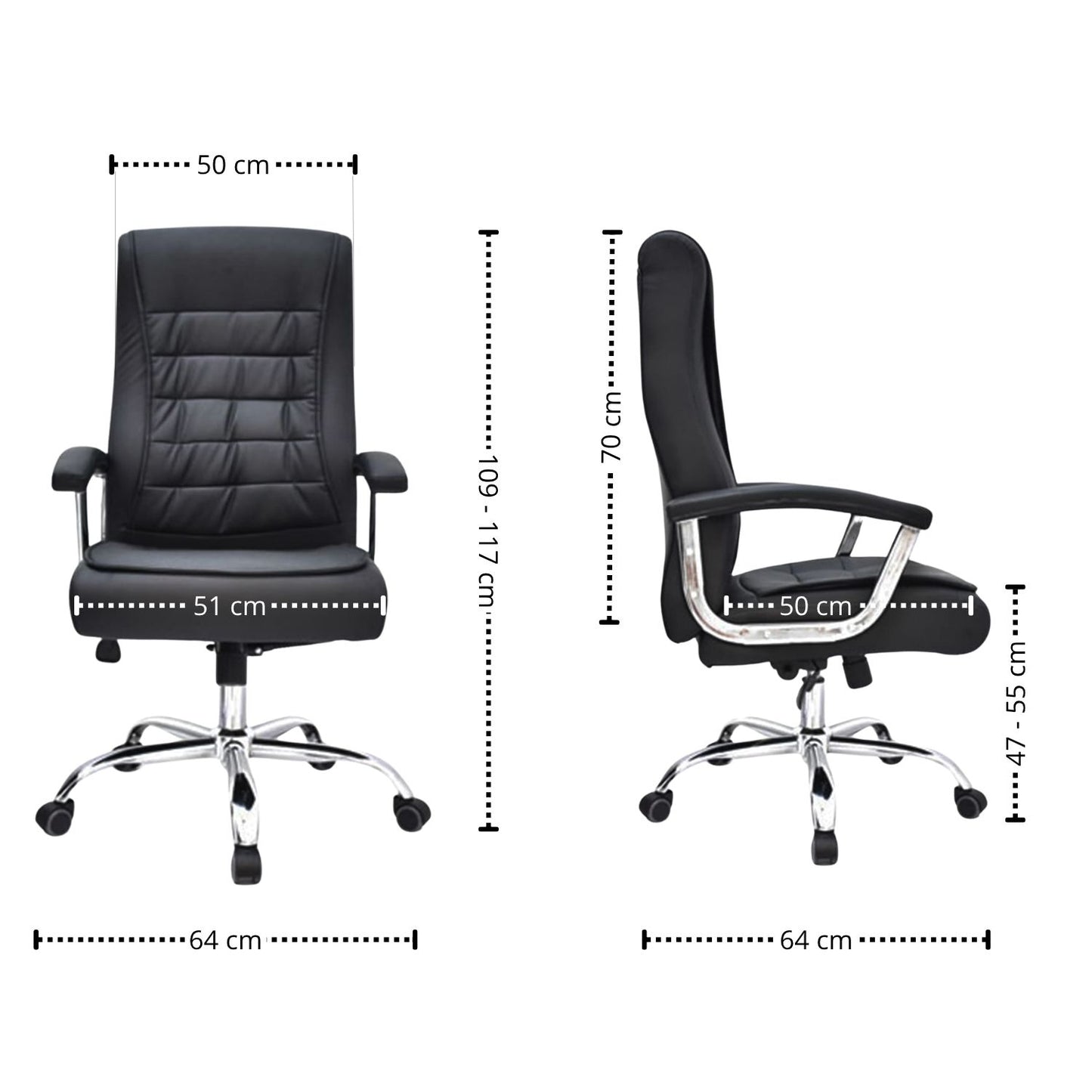 Silla Presidencial Skin Negro 117x64x50