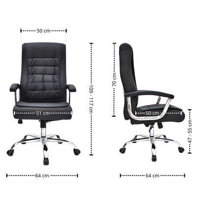 Silla Presidencial Skin Negro 117x64x50