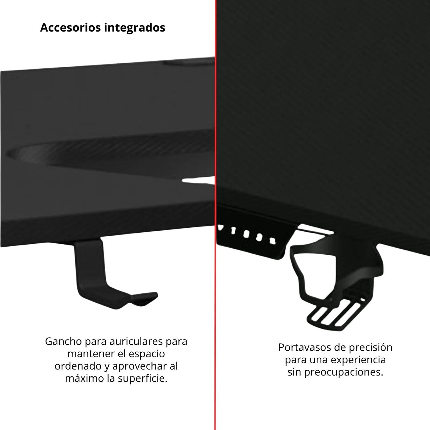 Escritorio En L Regulable Gamer Narlo Negro 116x140x60