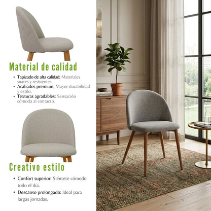 Silla Tapizada Anix Beige Tela