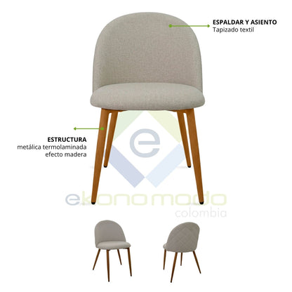 Silla Tapizada Anix Beige Tela