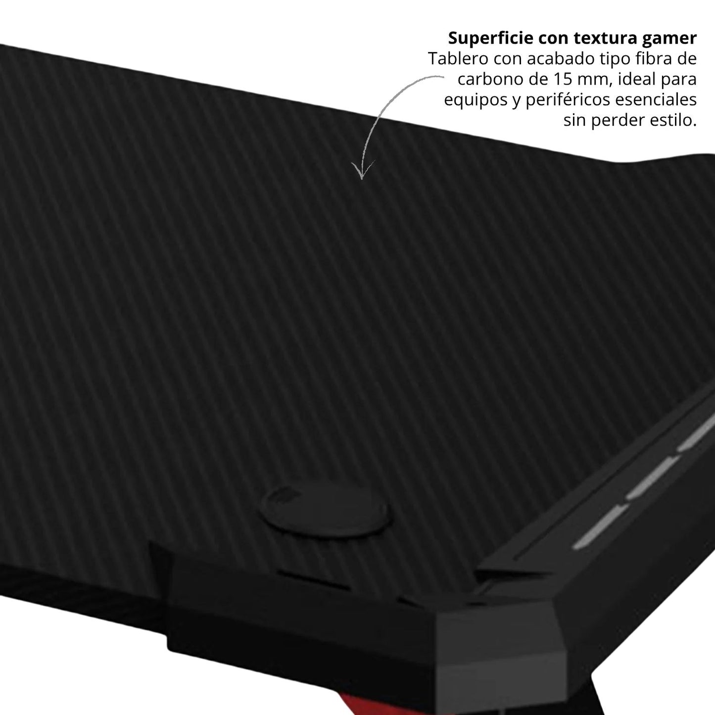 Escritorio Gamer Con Luces Nexus Negro Rojo 75x120x60