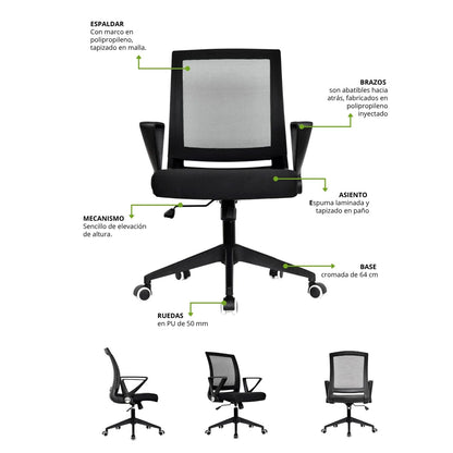 Silla De Oficina Kristen Negro