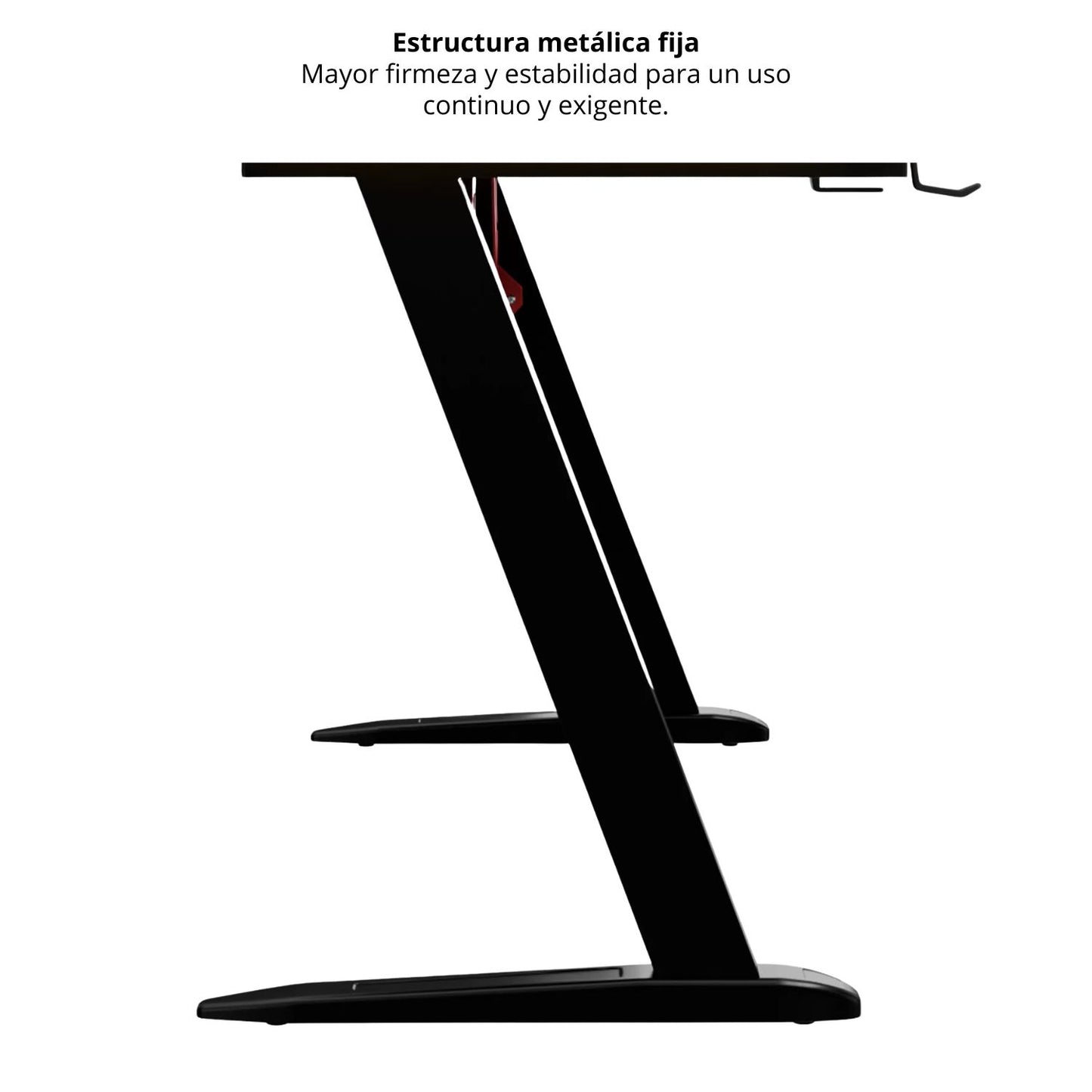 Escritorio Gamer Con Luces Muxi Negro Rojo 75x120x60