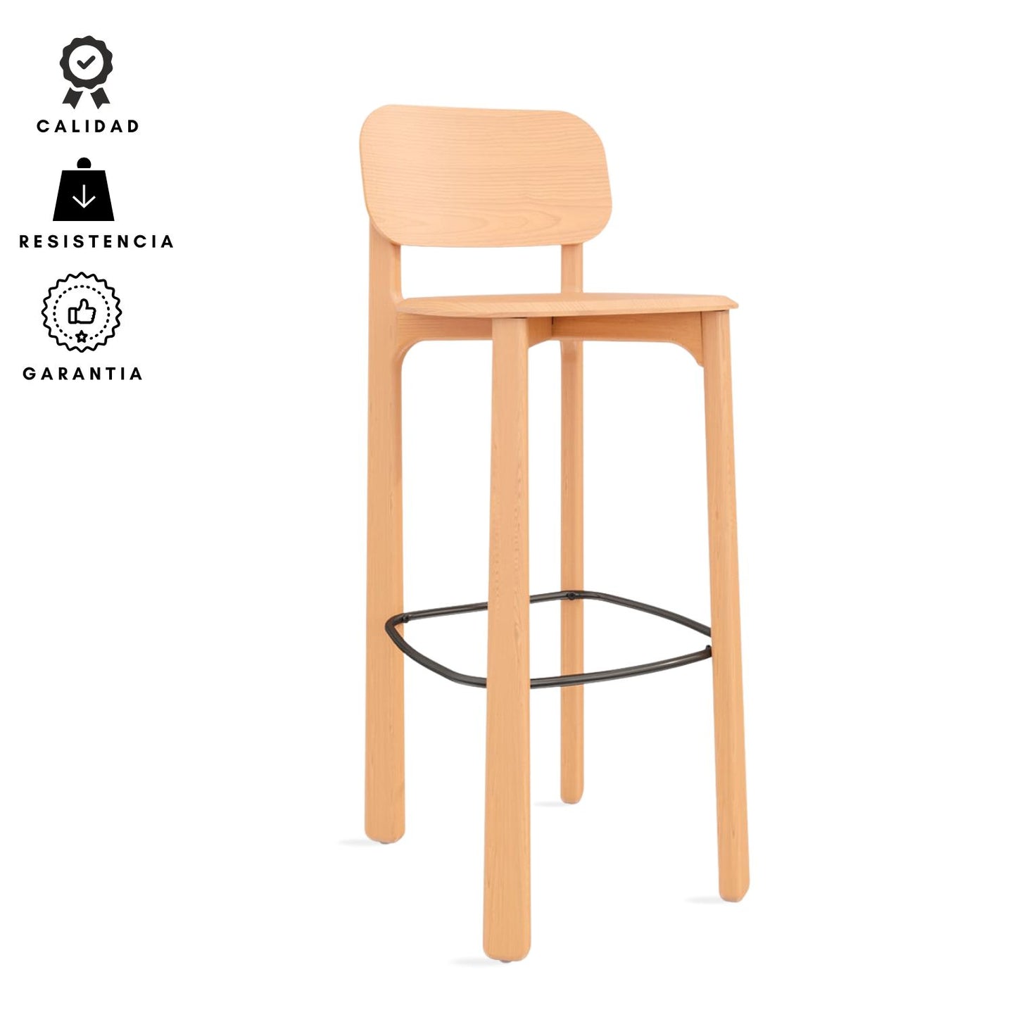 Silla De Barra Ivera Madera 100x42x38