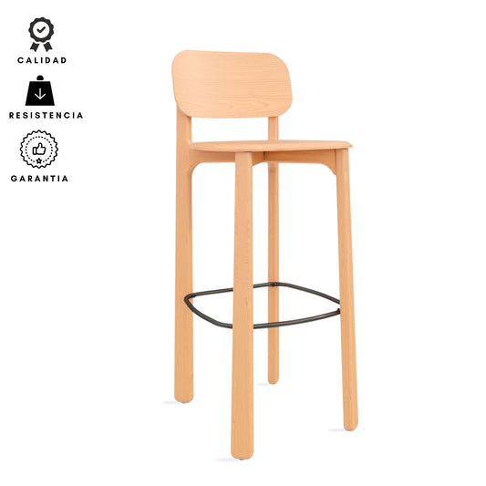 Silla De Barra Ivera Madera 100x42x38