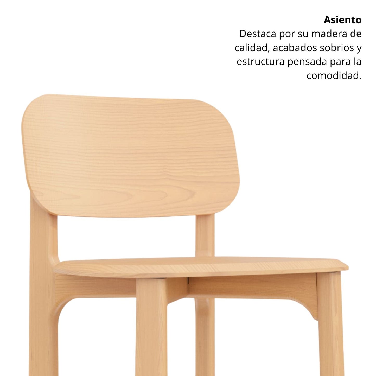 Silla De Barra Ivera Madera 100x42x38