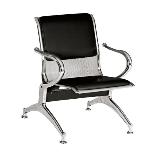 Silla Tandem 1 Puesto Tapizado Negro