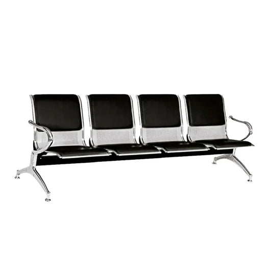 Silla Tandem 4 Puesto Tapizado Negro