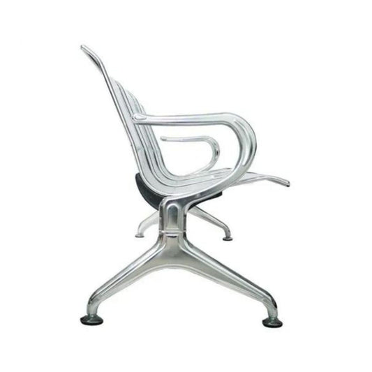 Silla Tandem 3 Puesto Cromado Rojo