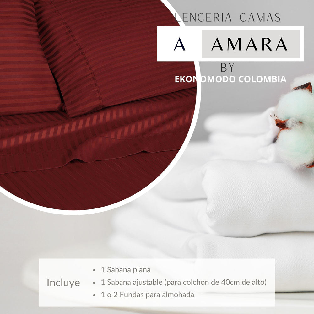Sabanas Hoteleras Luxury 300 Hilos Queen 160 x 190 Rojo
