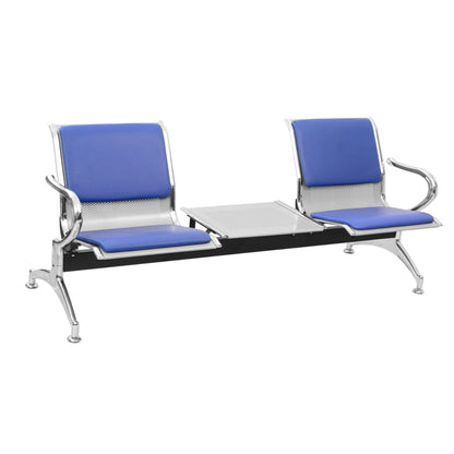Silla Tandem 2X1 Mesa Tapizado Azul