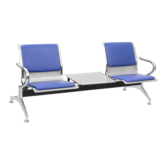 Silla Tandem 2X1 Mesa Tapizado Azul