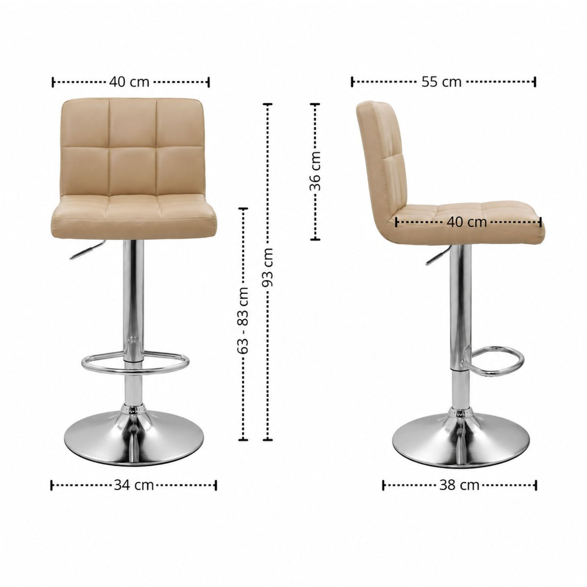 Silla de Barra Leo Beige