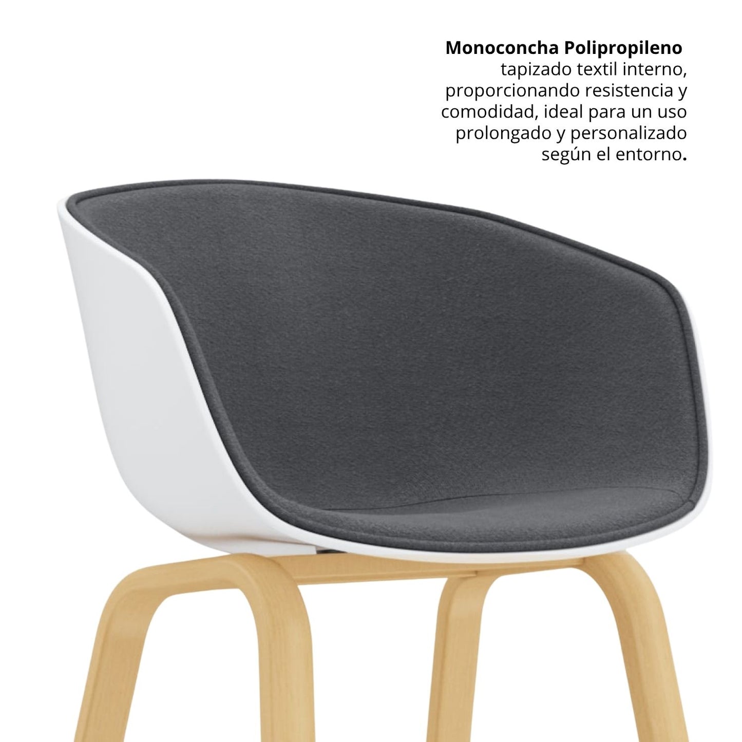 Silla Natura Tapizada Gris Oscuro