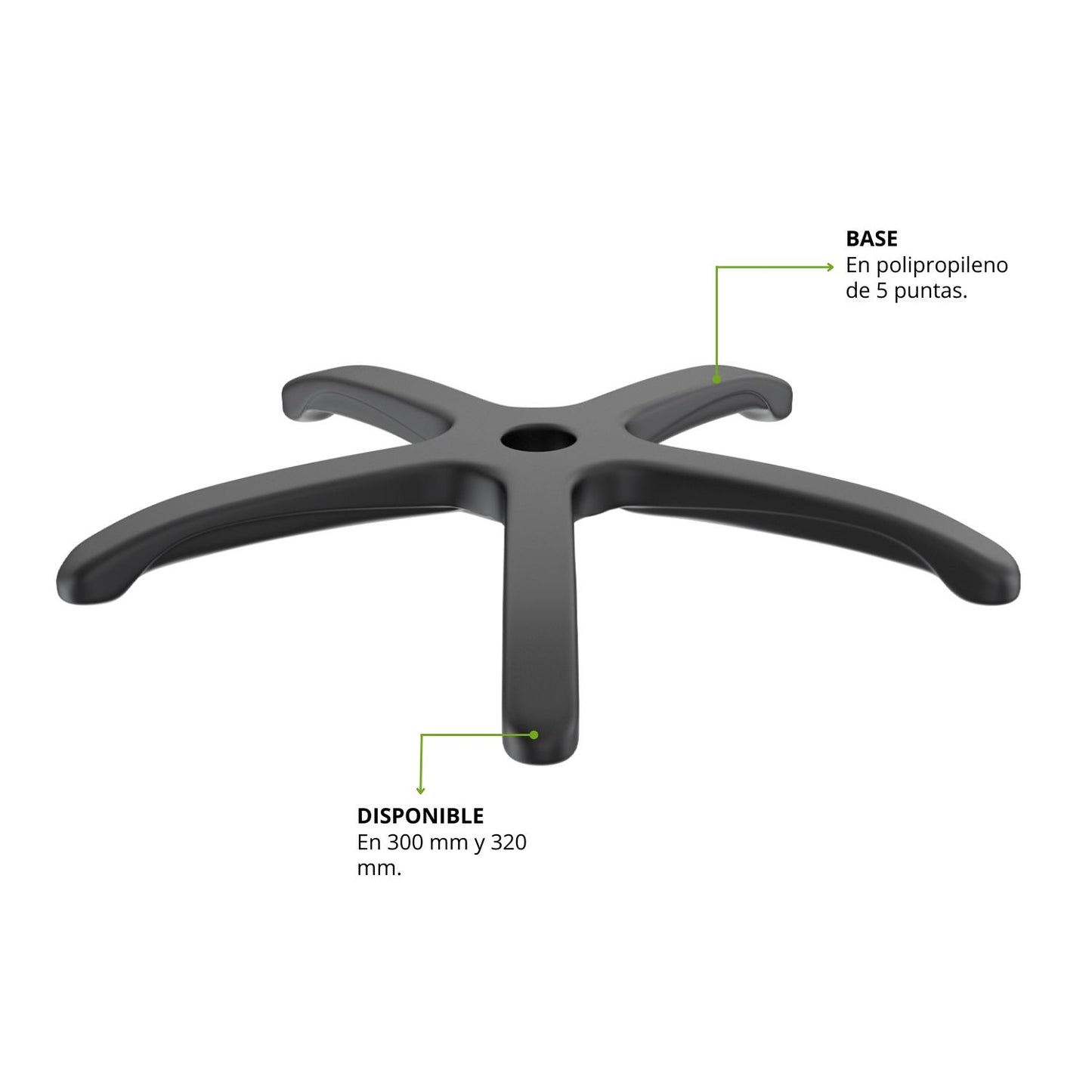 Araña De Nylon Para Silla De Oficina 60X31X5