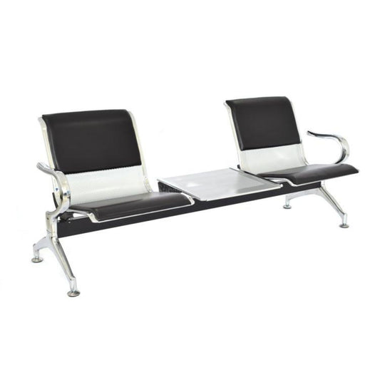 Silla Tandem 2X1 Mesa Tapizado Negro