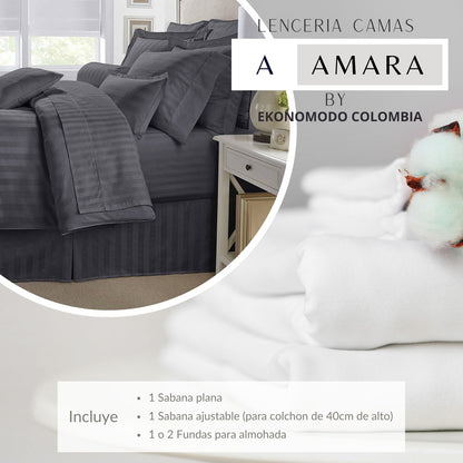Sabanas Hoteleras Luxury 300 Hilos Queen 160 x 190 Blanca