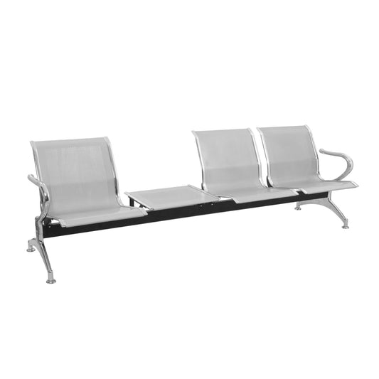 Silla Tandem 3X1 Mesa Cromado Gris