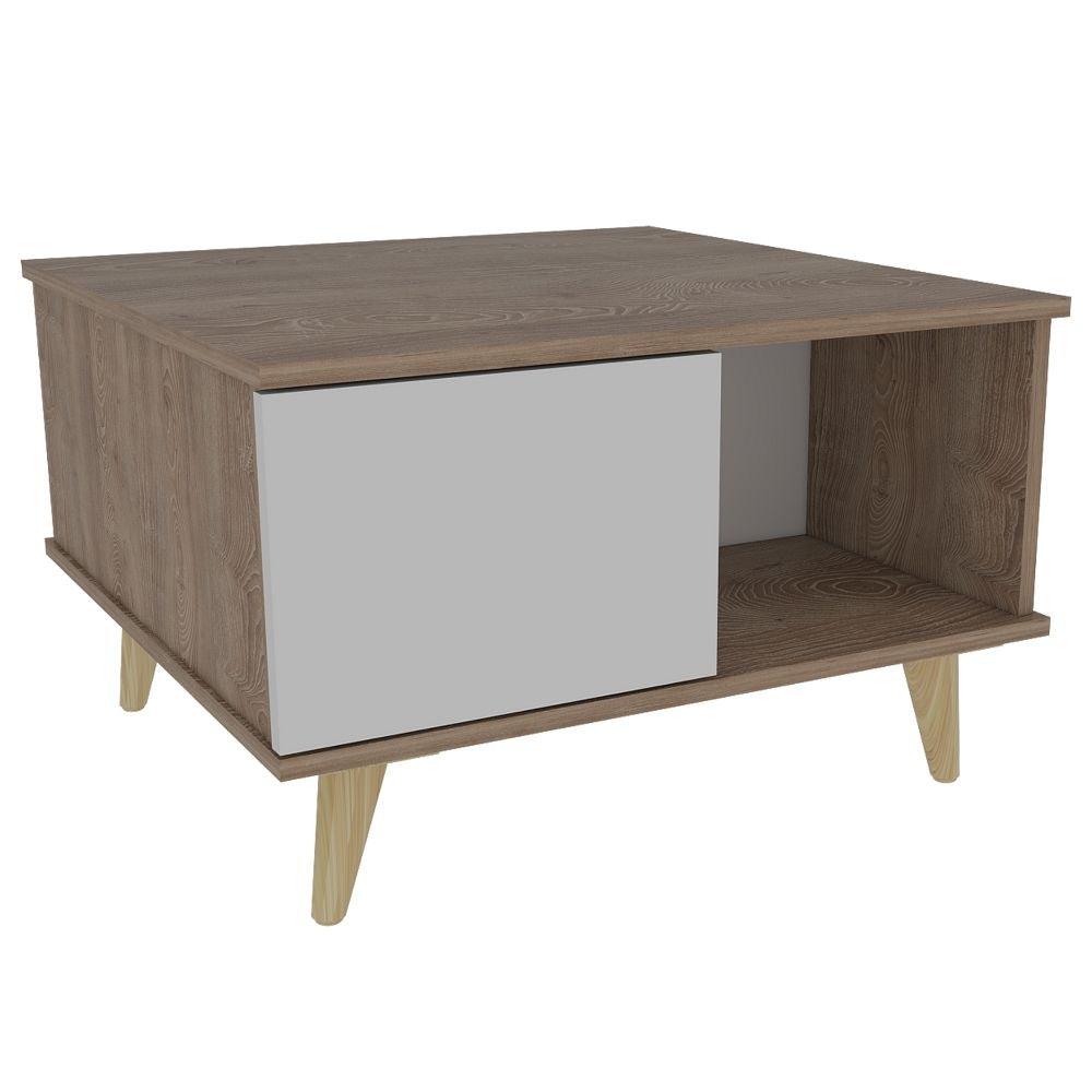 Mesa De Centro Orilán Miel Y Blanco