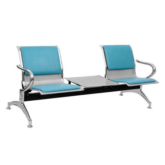 Silla Tandem 2X1 Mesa Tapizado Verde