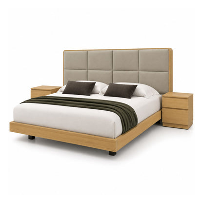 Cama King En Roble Taldy Con Mesas de Noche 200x200 Cocoa